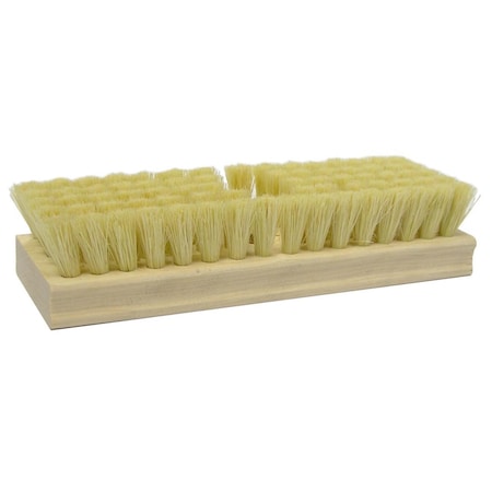 Weiler 72058 8" Square End Scrub Brush, with Threaded Handle Hole, 1" Trim, White Tampico Fill (Pack of 12)